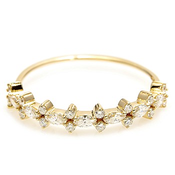 Trendy ring s012 in Gold or Platinum with Diamonds