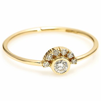 Trendy ring s013 in Gold or Platinum with Diamonds