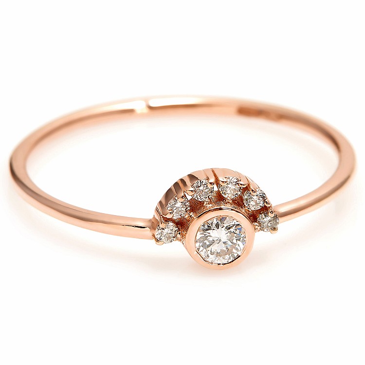 Trendy ring s013 in Gold or Platinum with Diamonds