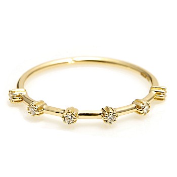 Trendy ring s014 in Gold or Platinum with Diamonds