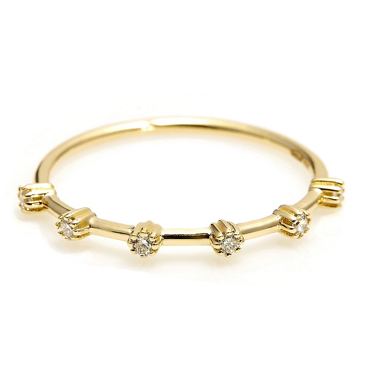 Trendy ring s014 in Gold or Platinum with Diamonds