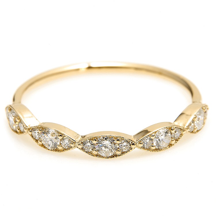 Trendy ring s015 in Gold or Platinum with Diamonds