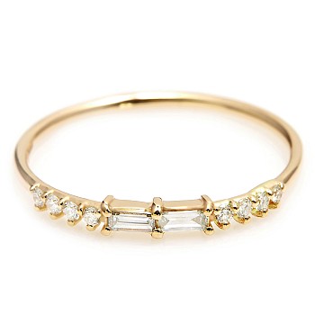 Trendy ring s016 in Gold or Platinum with Diamonds