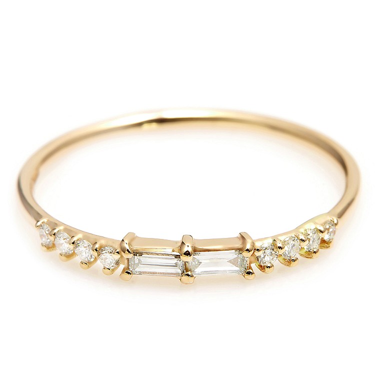 Trendy ring s016 in Gold or Platinum with Diamonds