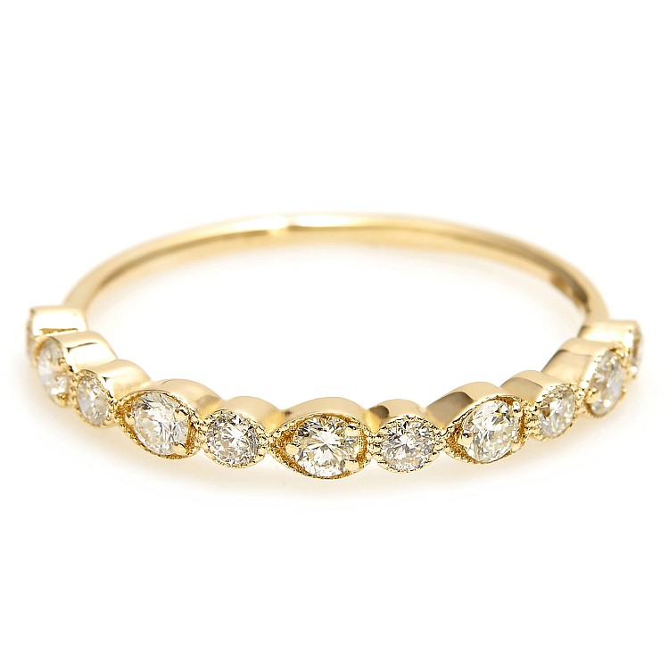 Trendy ring s018 in Gold or Platinum with Diamonds