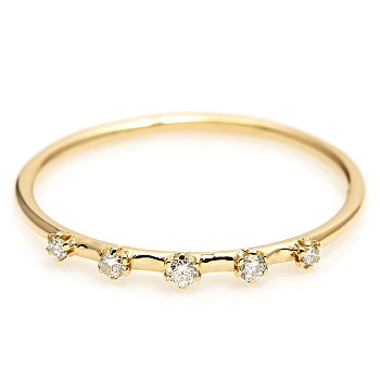 Trendy ring s022 in Gold or Platinum with Diamonds