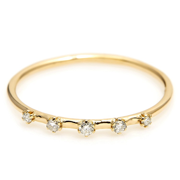 Trendy ring s022 in Gold or Platinum with Diamonds