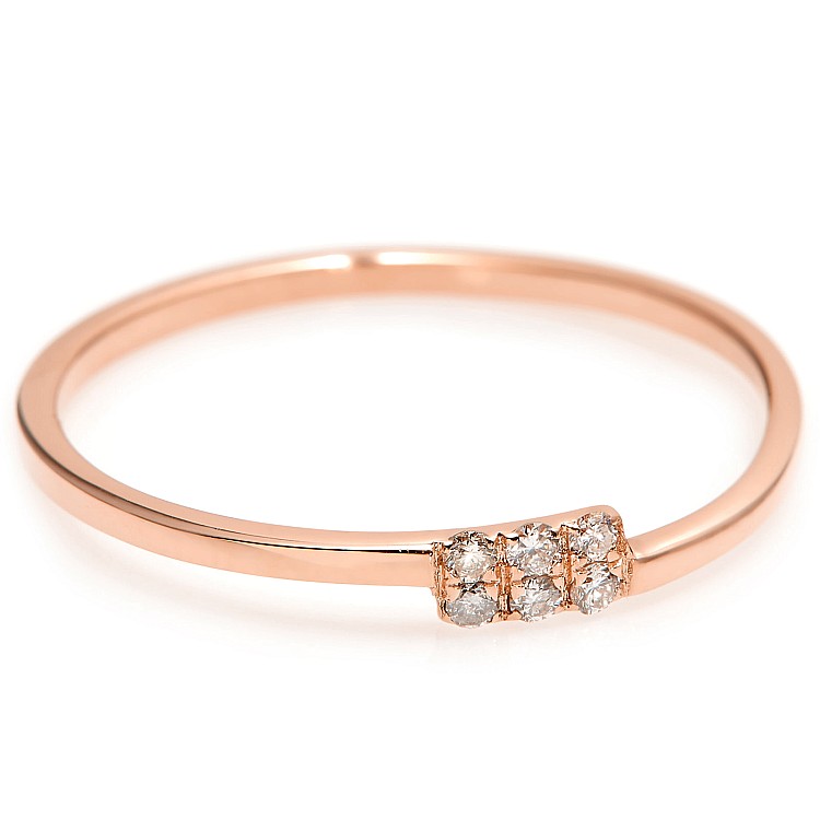 Trendy ring s023 in Gold or Platinum with Diamonds