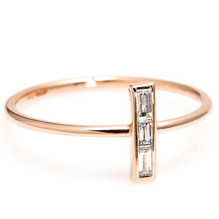 Trendy ring s027 in Gold or Platinum with Diamonds