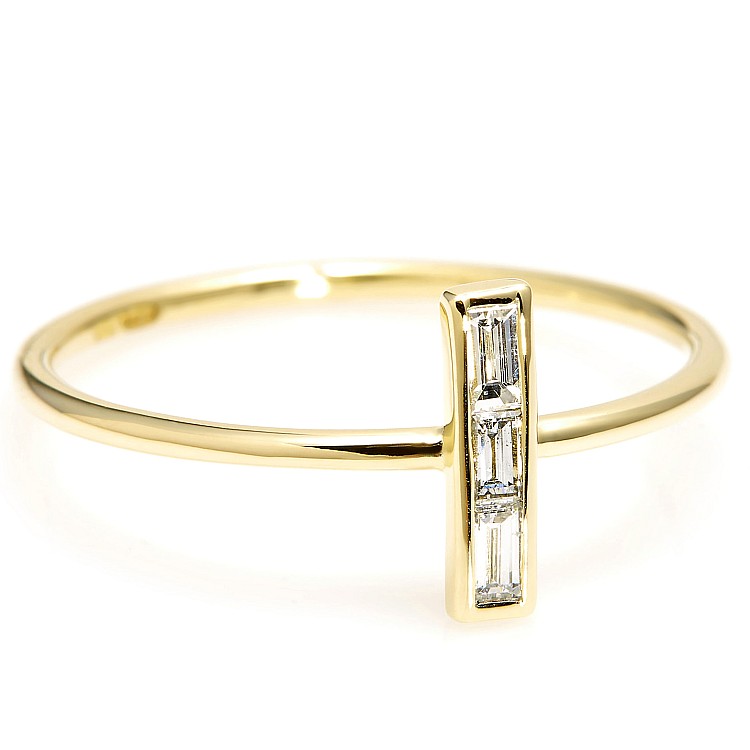 Trendy ring s027 in Gold or Platinum with Diamonds