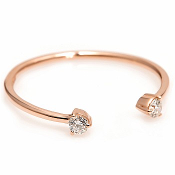 Trendy ring s028 in Gold or Platinum with Diamonds