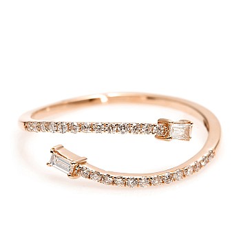 Trendy ring s032 in Gold or Platinum with Diamonds