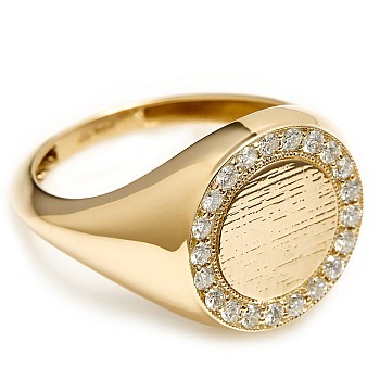 Trendy ring s033 in Gold or Platinum with Diamonds