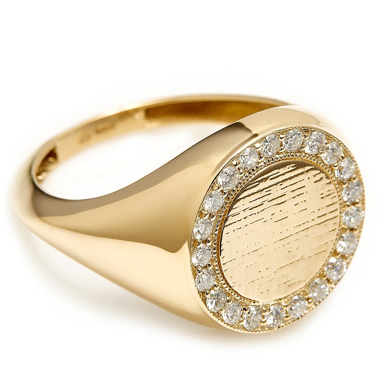 Trendiger Ring s033 in Gold oder Platin mit Diamanten