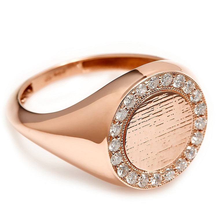 Trendiger Ring s033 in Gold oder Platin mit Diamanten