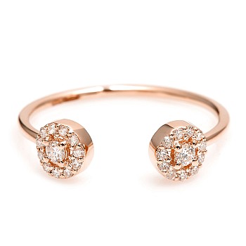 Trendy ring s045 in Gold or Platinum with Diamonds