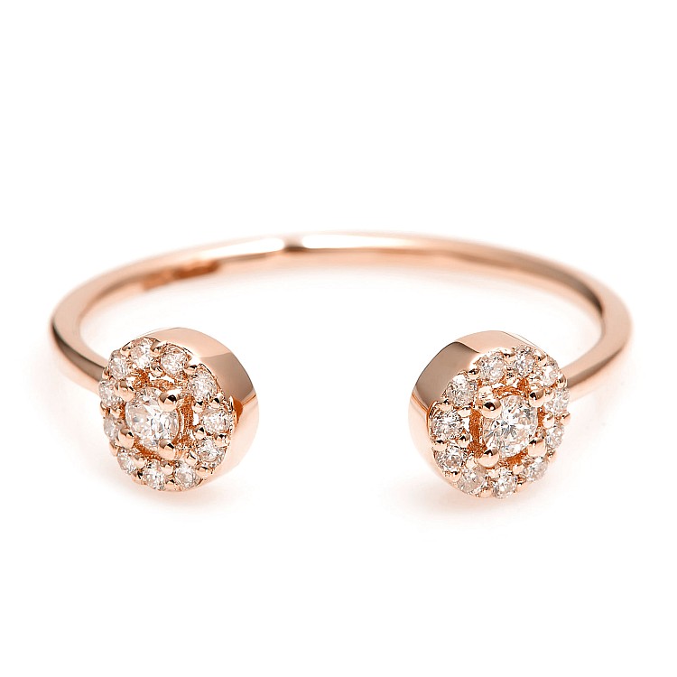 Trendy ring s045 in Gold or Platinum with Diamonds