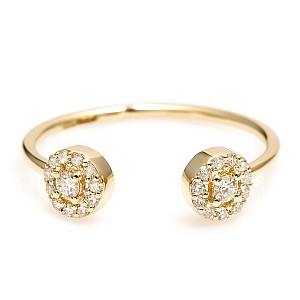 Trendy ring s045 in Gold with Diamonds