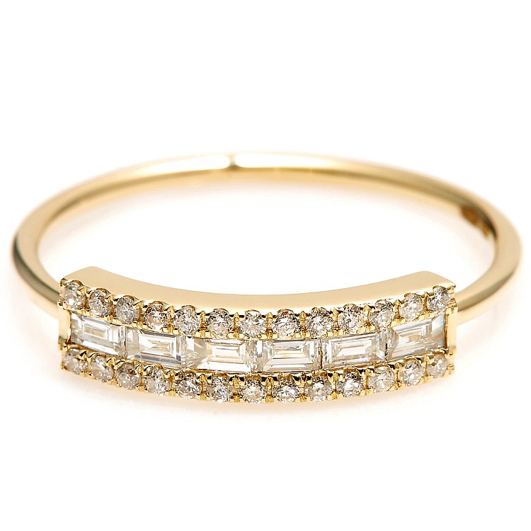 Trendy ring s048 in Gold or Platinum with Diamonds