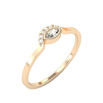 Trendy ring s051 in Gold or Platinum with Diamonds