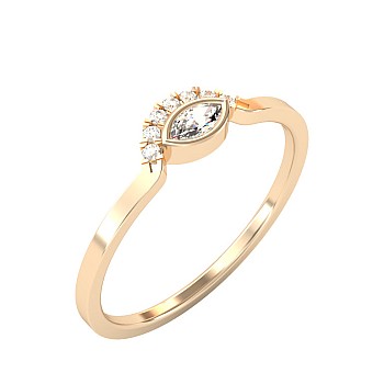 Trendy ring s051 in Gold or Platinum with Diamonds