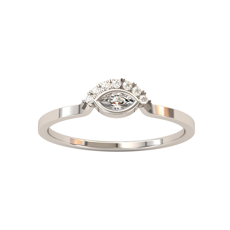 Trendy ring s051 in Gold or Platinum with Diamonds