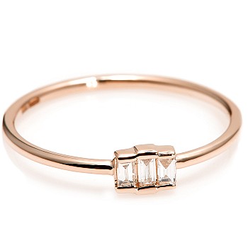 Trendy ring s052 in Gold or Platinum with Diamonds