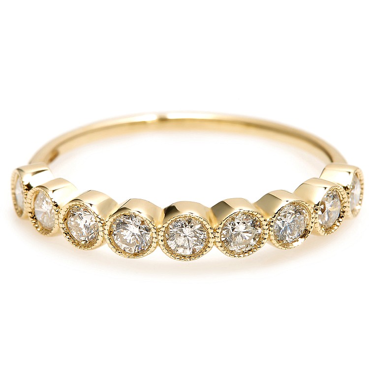 Trendy ring s053 in Gold or Platinum with Diamonds