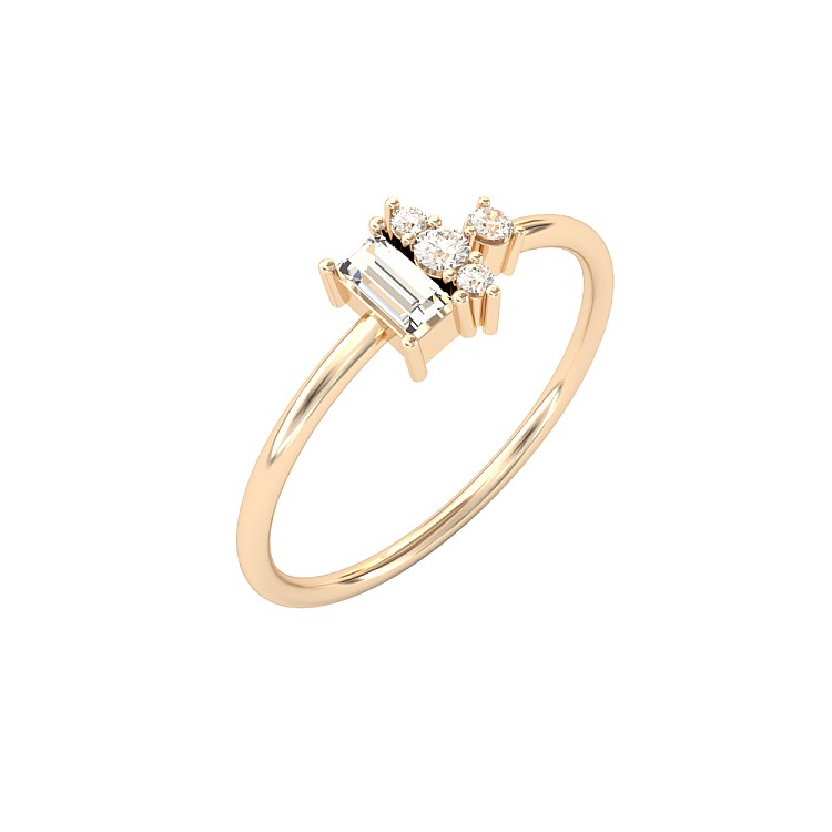 Trendy ring s060 in Gold or Platinum with Diamonds