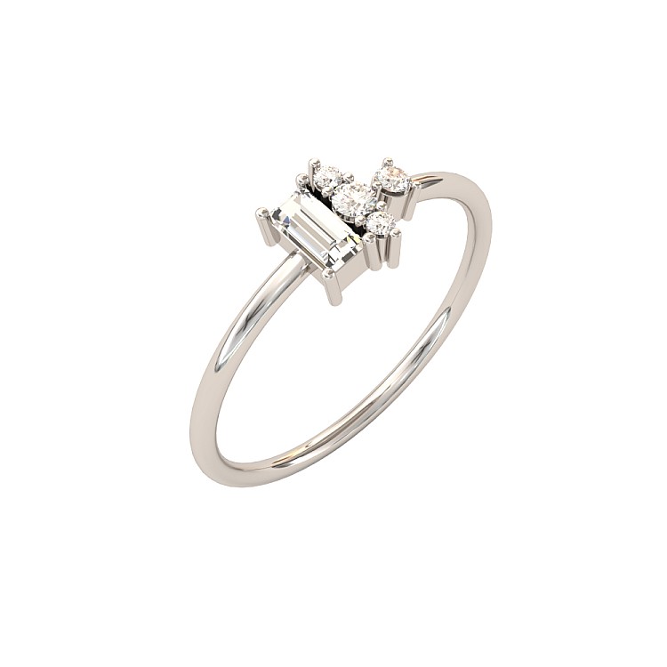 Trendy ring s060 in Gold or Platinum with Diamonds