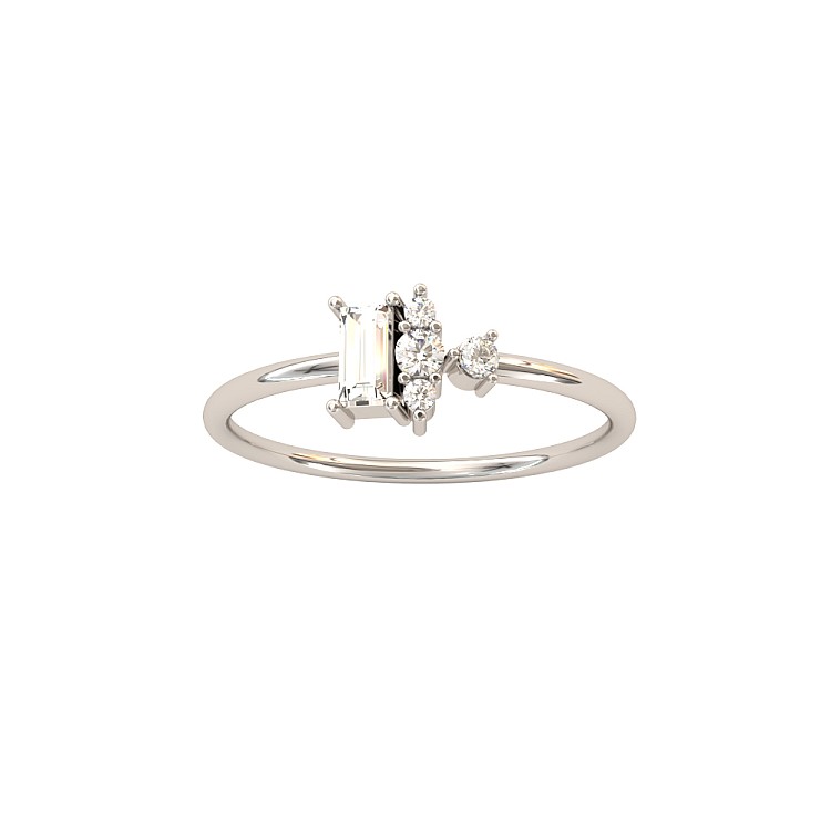 Trendy ring s060 in Gold or Platinum with Diamonds