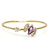 Trendy ring s061 in Gold or Platinum with Diamonds and Amethyst