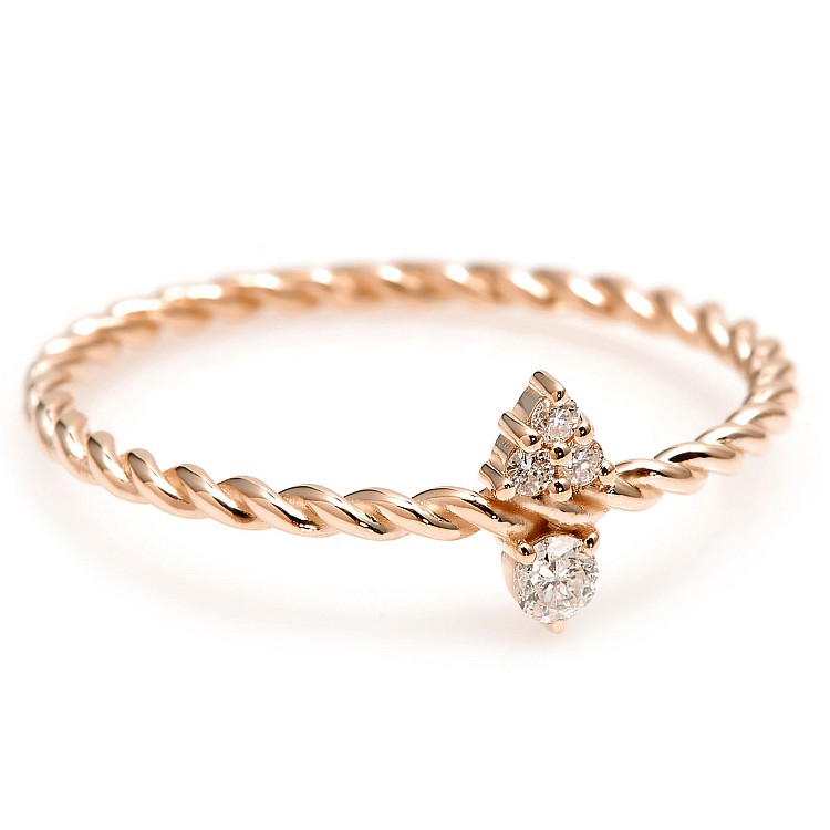 Trendy ring s071 in Gold or Platinum with Diamonds