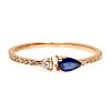 Trendy ring s074 in Gold or Platinum with Sapphire and Diamonds