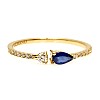 Trendy ring s074 in Gold or Platinum with Sapphire and Diamonds