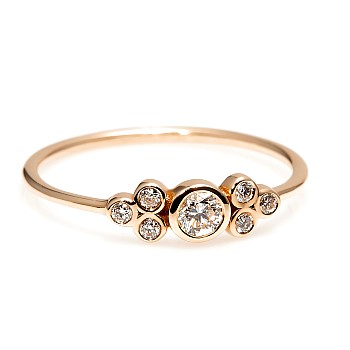 Trendy ring s078 in Gold or Platinum with Diamonds