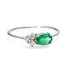 Trendy ring s087 in Gold or Platinum with Diamonds and Emeralds