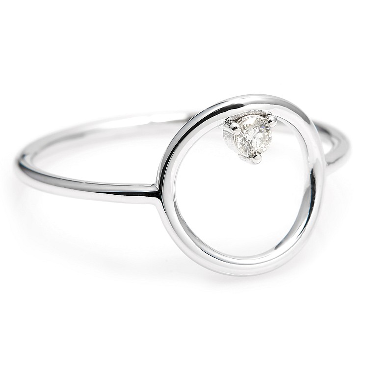 Trendy ring s089 in Gold or Platinum with Diamonds