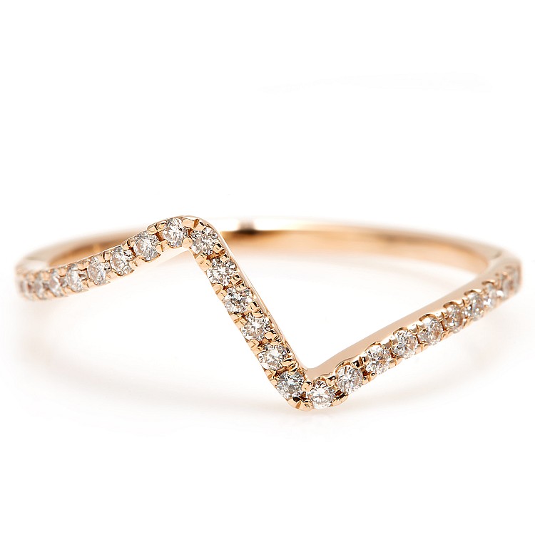 Trendy ring s204 in Gold or Platinum with Natural Diamonds