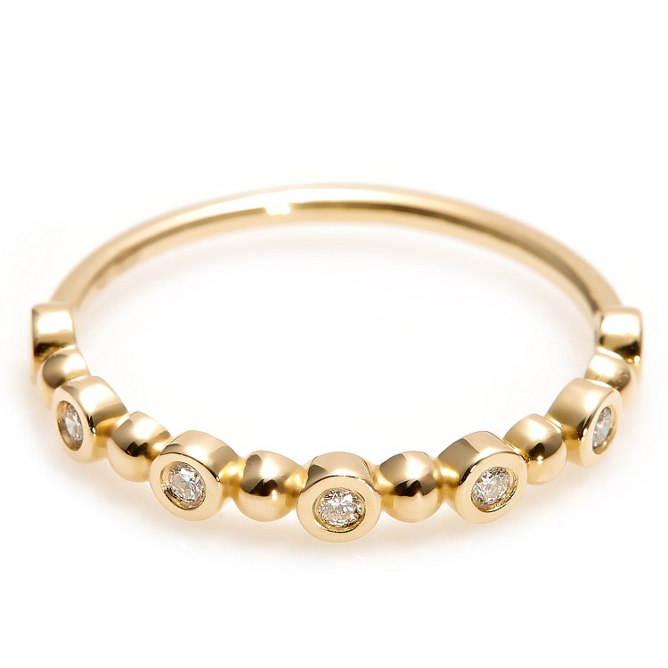 Trendy ring s211 in Gold or Platinum with Natural Diamonds