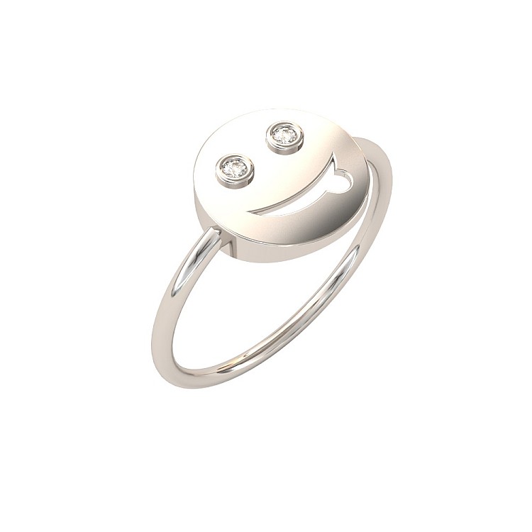 Trendy ring s218 in Gold or Platinum with Natural Diamonds