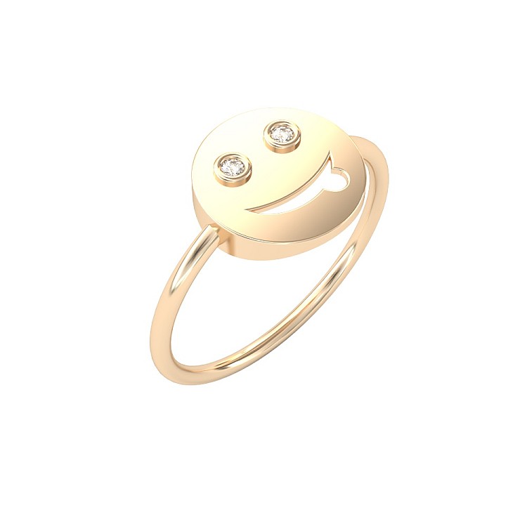 Trendy ring s218 in Gold or Platinum with Natural Diamonds