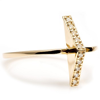 Trendy ring s222 in Gold or Platinum with Natural Diamonds