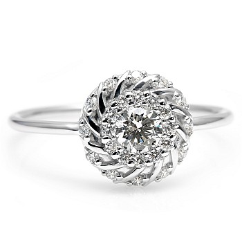 Trendy ring s224 in Gold or Platinum with Natural Diamonds