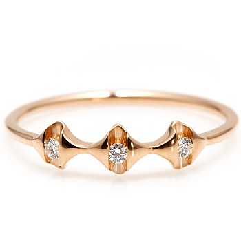 Trendy ring s227 in Gold or Platinum with Natural Diamonds