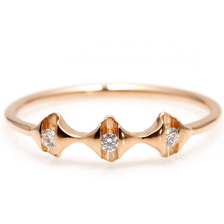 Trendy ring s227 in Gold or Platinum with Natural Diamonds