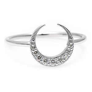 Trendy ring s271 in Gold with Diamonds Crescent Model