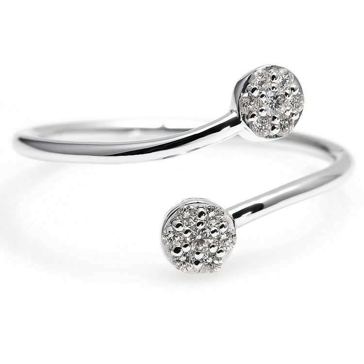 Trendy ring s290 in Gold or Platinum with Natural Diamonds