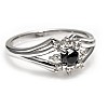 Halo Engagement Ring in 14k White Gold with Black Diamond and Colorless Diamonds i006DnDi