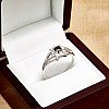 Halo Engagement Ring in 14k White Gold with Black Diamond and Colorless Diamonds i006DnDi